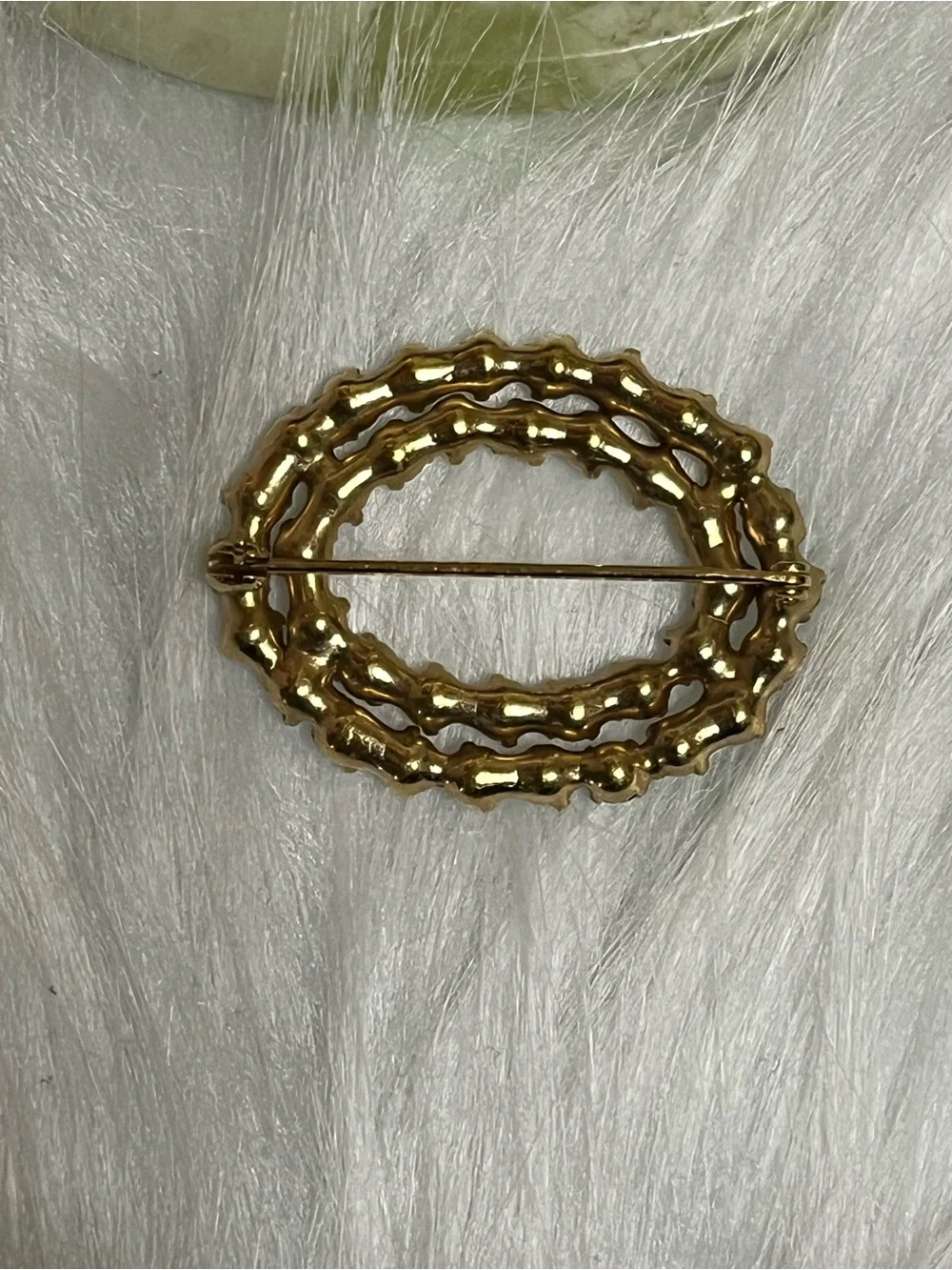 Small Vintage Rhinestone Pearl Brooch